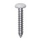 Auveco 6 x 3/4in White Painted Square Drive Pan Head Tapping Screw, 100PK 25360 - alternate 1