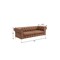 Homeroots 87" Camel Faux Leather Chesterfield Solid Wood Sofa 543940 - alternate 5