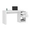 Homeroots 58" White Wood Writing Desk With Two Drawers 723768 - alternate 1