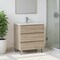Homeroots 24" Natural Wood Freestanding Bathroom Vanity With White Sink And Three Drawers 624133 - alternate 2