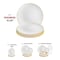 Smarty Had A Party 10.25" White with Gold Rim Organic Round Disposable Plastic Dinner Plates (120 Plates), 120PK 930WHG-CASE - alternate 3