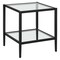 Homeroots 22" Black And Clear Glass And Steel Square End Table With Shelf 544181 - alternate 5