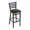 Holland Bar Stool Co 25" Blk Wrinkle North Dakota State Station Counter Stool, Ladder Back L00425NDakSt-B - alternate 1