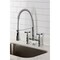 Kingston Brass Double-Handle Deck-Mount Pre-Rinse Bridge Kitchen Faucet, Polished Chrome GS1271BEX - alternate 5