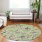 Homeroots 8' Artichoke Green And Pink Round Paisley Washable Indoor Outdoor Area Rug 588590 - alternate 4