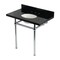 Kingston Brass 36" Black Granite Console Sink with Brass Legs, 8-Inch, 3-Hole, Black Granite/Polished Chrome KVPK36KB1 - alternate 1