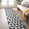 World Rug Gallery Geometric Diamond Washable Non Slip Runner Rug 2 ft x 8 ft Cream WR74CREAM2X8 - alternate 1