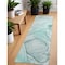 Homeroots 2' X 8' Teal and Gray Abstract Washable Non Skid Indoor Outdoor Runner Rug 559416 - alternate 3