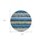 Homeroots 8' Navy Blue Gold And Ivory Round Striped Washable Indoor Outdoor Area Rug 598372 - alternate 3