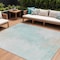 Homeroots 8' X 10' Pale Aqua Beige And Ivory Abstract Washable Indoor Outdoor Area Rug 617416 - alternate 1