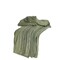 Homeroots 50" X 60" Olive Green Cotton Knitted Striped Throw Blanket 518768 - alternate 1