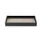 Homeroots Black and Cream Faux Leather and Linen Serving Tray 399624 - alternate 1