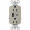 Legrand radiant USB Outlet, 15 A, 125 V, Type A, C USB, NEMA: NEMA 5-15R, Nickel R26USBAC6NICCV4 - alternate 1