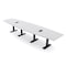 Skutchi Designs 14ft Conference Table With Power Unit | 14 Person Modular Boat Meeting Table | Harmony Series HAR-BOT-48X168-T.BK-WA7976-EBLK - alternate 1