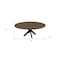 Homeroots 60" Natural And Black Rounded Solid Wood And Iron Pedestal Base Dining Table 488680 - alternate 2