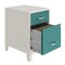 Space Solutions 14.25 in W 2 Drawer Vertical File Cabinet W/ Accessory Drawer & Legs, Pearl White / Teal 25934 - alternate 3