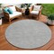 Homeroots 8' Gray And Ivory Round Geometric Washable Indoor Outdoor Area Rug 602379 - alternate 1