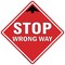 Signmission Stop Wrong Way Non-Slip Floor Graphic, 16in Vinyl Decal, 16" x 16", FD-2-X-16-99974 FD-2-X-16-99974 - alternate 1