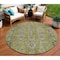 Homeroots 8' Olive Green Gray And Charcoal Round Oriental Washable Indoor Outdoor Area Rug 582106 - alternate 1