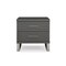 Homeroots 23" Silver And Gray Stainless Steel Solid and Manufactured Wood Two Drawer Nightstand 491586 - alternate 3