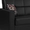 Homeroots 87" Black Faux Leather Convertible Futon Sleeper Sofa And Toss Pillows With Storage 607088 - alternate 2