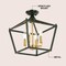 Jonathan Y Plains 12" 4-Light Modern Farmhouse Metal Open-Frame Pagoda LED Semi Flush Mount Mini Lantern, Dark G JYL7610H - alternate 5