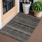 Homeroots 3' X 5' Taupe Charcoal And Gray Striped Washable Indoor Outdoor Area Rug 588250 - alternate 1