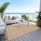 Homeroots 3' X 5' Peach And Beige Geometric Washable Indoor Outdoor Area Rug 610841 - alternate 5