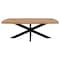 Homeroots 82" Natural And Black Solid Wood And Iron Pedestal Base Dining Table 563914 - alternate 3