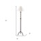 Homeroots 57" Black Traditional Shaped Floor Lamp With White Empire Shade 526340 - alternate 3