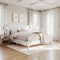 Martha Stewart Carmy King Upholstered Platform Bed, Tufted Wingback Headboard and Cushioned Siderails TW-B2503T-K-WH-MS - alternate 1