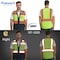 Protectx Class 2 Hi Vis Safety Vests, 6 Pockets, Zipper Front, Solid Back, Reflective, Green, 3PK SV-120SS4-GNBK03-L - alternate 4
