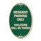 Signmission Reserved Parking Towing Sign Resident Parking, 12 In X 18 In Architectural, Heavy Gauge Aluminum A-OV-G-1218-23004 - alternate 1