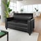 Flash Furniture Black LeatherSoft Reception Loveseat w/Right Side Charging Bank, Includes 2 Outlets, 2USB, 1 USB-C BT-827U-2-BK-GG - alternate 6