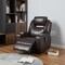 Homeroots 34" Brown Faux Leather Heated Massage Home Theater Recliner 318864 - alternate 4