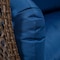Leisuremod Mendoza Dark Brown Wicker Hanging 2 person Egg Swing Chair with Blue Cushions MSCDBR-53BU - alternate 4