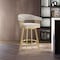Armen Living Chelsea 26in Swivel Counter Stool with Gold Brushed Stainless Steel and Taupe Fabric LCCSBABGLTP26 - alternate 3