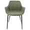 Leisuremod Markley Modern Leather Dining Arm Chair with Metal Legs, Olive Green, 2PK EC26G2 - alternate 3