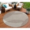 Homeroots 8' Brown And Beige Round Geometric Washable Indoor Outdoor Area Rug 597609 - alternate 1