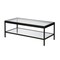 Homeroots 45" Clear And Black Glass And Steel Coffee Table With Shelf 520942 - alternate 2