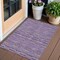 Homeroots 3' X 5' Purple And Lavender Striped Washable Indoor Outdoor Area Rug 587926 - alternate 1