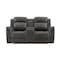 Homeroots 74" Gray Faux Leather Manual Reclining Loveseat With Storage 561568 - alternate 1