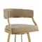 Armen Living Saturn 26in Swivel Counter Stool with Gold Brushed Stainless Steel and Light Sand Faux Leather LCSNSWBABGLLSA26 - alternate 5