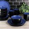 Elama Bacarra 16 Piece Stoneware Dinnerware Set in Two Tone Black and Blue ELM-BACARRA-B - alternate 4