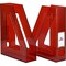 Acrimet Magazine File Holder Vertical Rack, Durable Plastic Desk Organizer, Clear Red, 2PK 277.3 - alternate 6