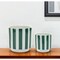 Homeroots Set of Two Green And White Dolomite Striped 4 Ounce Round Pot Planters, 2PK 517987 - alternate 4