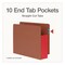 Pendaflex End Tab File Pocket, Red Gusset, 3.5" Expansion Letter Size, Brown/Red, 10PK 1007024 - alternate 3