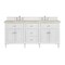 James Martin Vanities Lorelai 72" Double Vanity, Bright White, w/ 3 CM Tajnar Eclos Top 424-V72-BW-3TJR - alternate 1