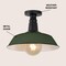 Jonathan Y Camila 14" 1-Light Classic Industrial Indoor/Outdoor Iron LED Semi Flush Mount, Matte Olive Green JYL7617I - alternate 6