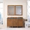 James Martin Vanities Brittany 60'' D Vanity, Saddle Brown w/ Parisien Bleu Silestone Top w/FreePower Wireless Charger 650-V60D-SBR-FPBL - alternate 4